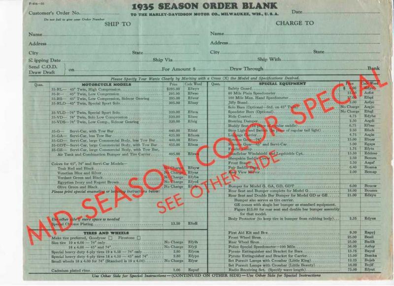 1935 season order blank front
