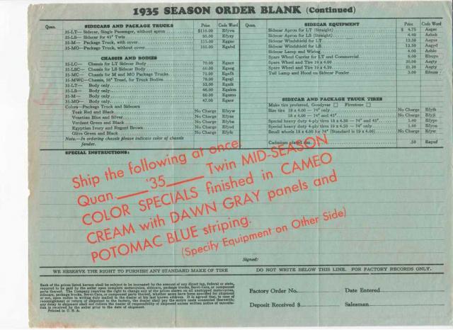 1935 season order blank rear