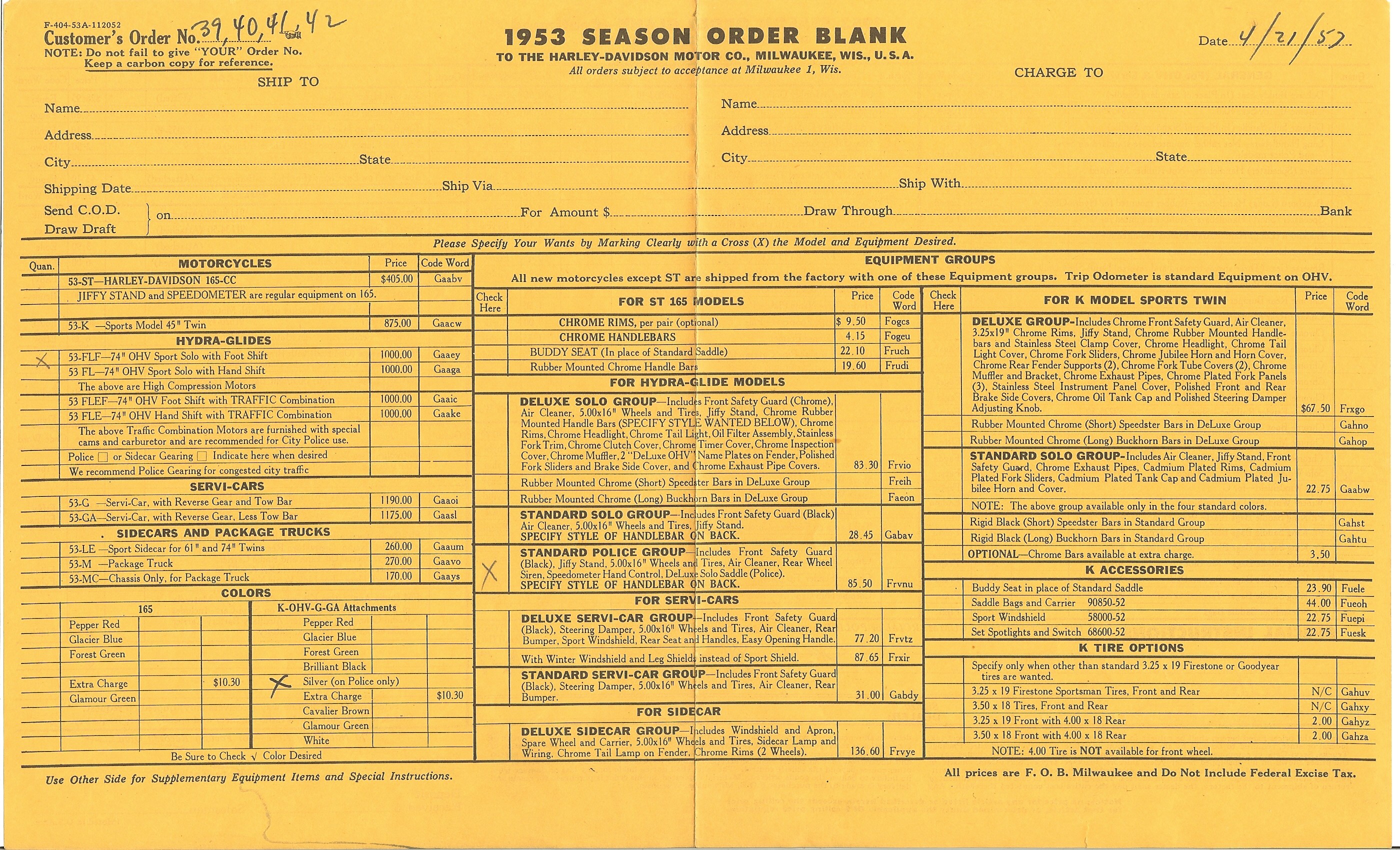 1953 orderblank