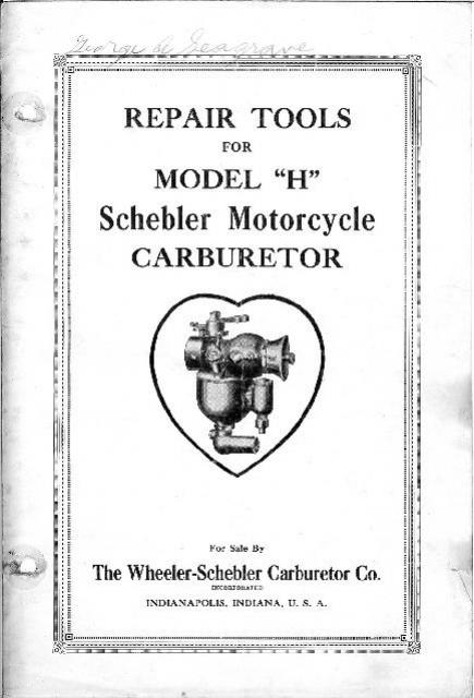 Schebler Carburetor Tools