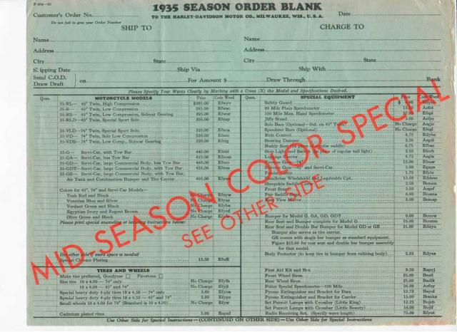 1935 season order blank front