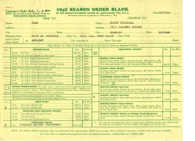 1945 orderblank