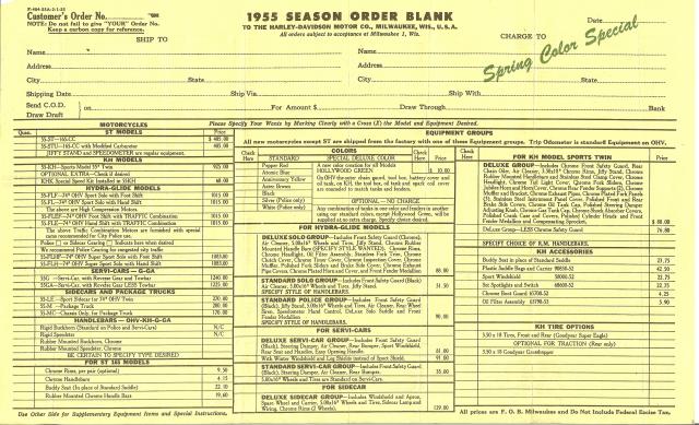 1955 Order Blank